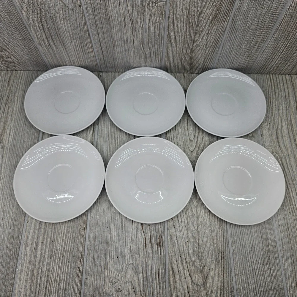 Centura by Corning Corelle White Coupe Discontinued Saucer Set of 6 Vintage MCM